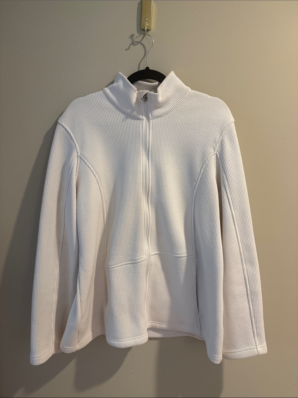 Spyder White Ribbed Half-Zip Turtleneck Sweater